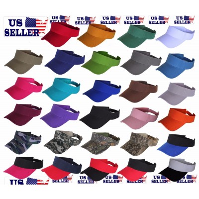 Visor Sun Plain Hat Sports Cap Colors Golf Tennis Beach Adjustable    eb-83188618